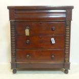 A Victorian mahogany chest of drawers, H.119 W.107 D.50cm