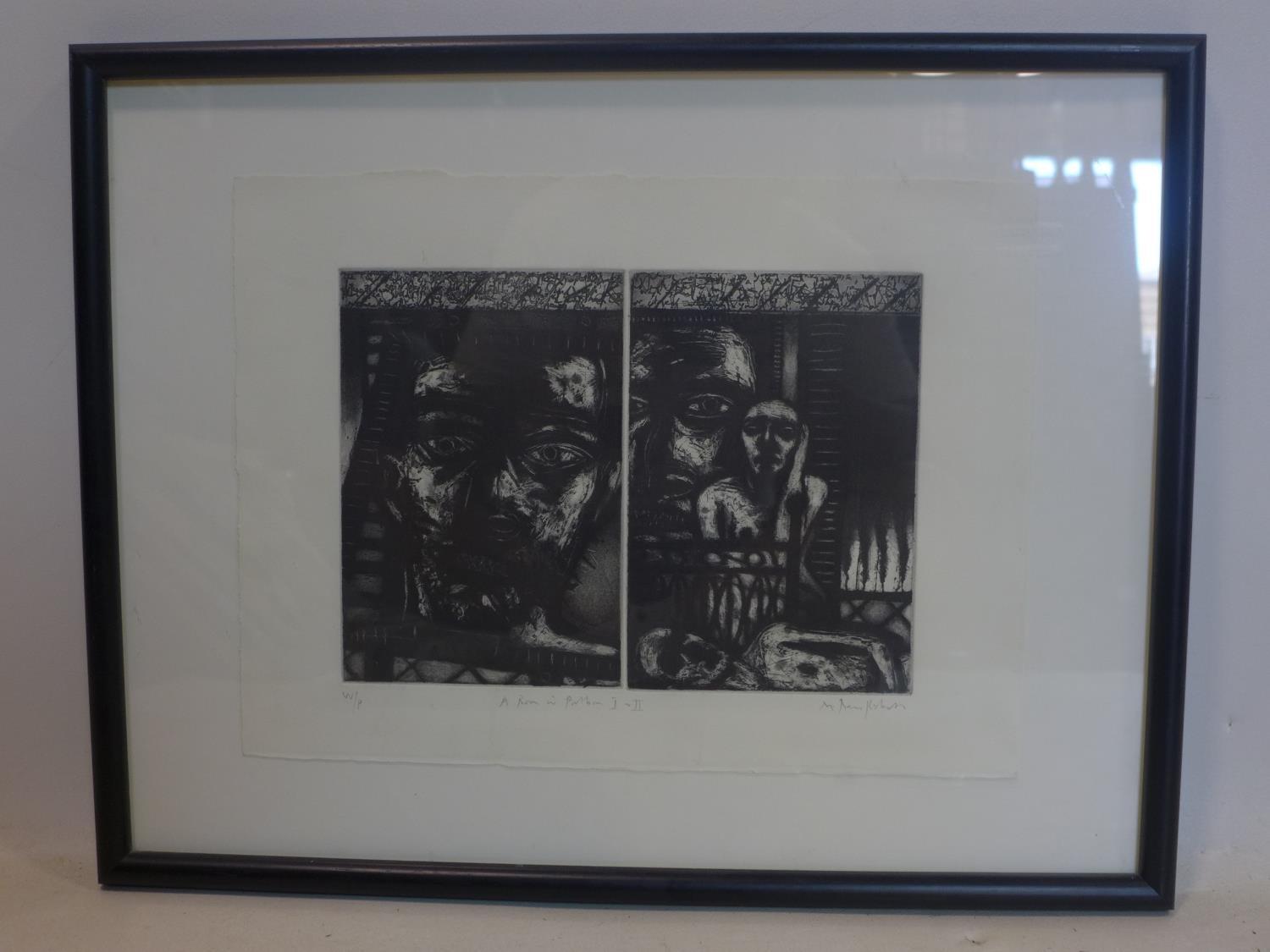 A 20th century etching, indistinctly signed and titled, 20 x 27cm - Image 2 of 3