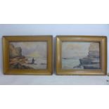 G. Uwin, a pair of coastal scenes, oil on board, one signed and dated '17 to lower left, both in