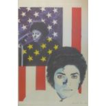 Rene Brone (b.1944), 'Michael Jackson', limited edition lithograph, signed, dated 1984 and