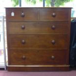 A Victorian mahogany chest of drawers, H.104 W.107 D.52cm