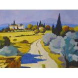 A 20th century oil on canvas, country path scene, 50 x 60cm