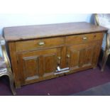 A 19th century pine farmhouse sideboard, H.77 W.151 D.60cm