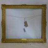 A late 19th/early 20th century gilt wood picture frame, with plaque for R O Dunlop, outer - 79 x