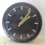 A 1940's Pragotron Bakelite wall clock, D.37cm