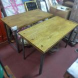 A pair of industrial tables by 'Konk!', H.75 W.120 D.60cm