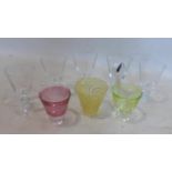 A collection of contemporary glass purchased from the Conran Shop: 5 clear wine glasses with