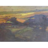 D. Strasser, A framed oil on canvas of sunlit fields, signed bottom right, 46 x 55cm