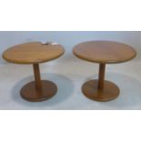 A pair of 20th century teak lamp tables, H.44 D.54cm