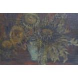 Marianne Hartong (Dutch, 1879-1974), Still life of sunflowers in a vase, oil on canvas, signed lower