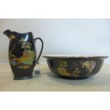 A Rubian art pottery wash bowl and matching jug