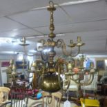 A 20th century 18 branch brass chandelier
