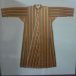 A multi coloured silk robe/kimono mounted to canvas