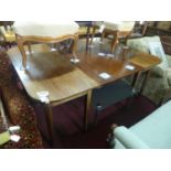 A 19th century mahogany dining table, with extra leaf, raised on tapered legs, H.71 W.170 D.127cm