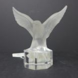 A Goebel frosted glass eagle, on clear base, marked to base, H.11cm