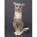 A Royal Copenhagen porcelain figure of a Lynx cat, H.23cm