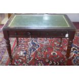 A late 19th century mahogany writing table, with 2 drawers and makers stamp for W.Walker & Sons