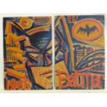 Andrew Mockett, 'Batman diptych', painting on cardboard, signed and dated 2014, 90 x 120cm