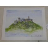 A coloured print of a palace on a hill, signed 'David Roft' and numbered 11/25, with signature