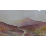 Early to mid 20th century school, Figures in a Scottish landscape, watercolour, unsigned, framed and