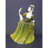 A Royal Doulton porcelain figurine of a dancing lady in green dress entitled, 'Simone', 1970, 18 x