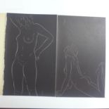 Eric Gill (1882-1940), two pairs of female nudes from '25 Nudes', published in 1938 by JM Dent &