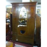 An Edwardian inlaid mahogany wardrobe, H.204 W.125 D.50cm