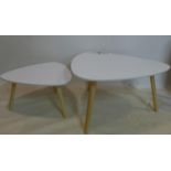 Two retro style laminate tables
