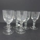 A set of six 19th century sherry glasses