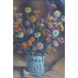 Henry Harry Antheunis (1905-1975), Still life of flowers in a blue and white Delft vase, oil on