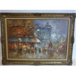 W. Kirby, a 1970's impressionist style framed oil on canvas of a Paris street scene, signed lower