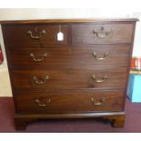 A Georgian mahogany chest of drawers, raised on bracket feet, H.93 W.94 D.49cm