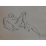 Olga Micevich Hodson (Slade School of Art), A 20th century framed pencil study of a reclining