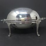 A late 19th century Walker & Hall silver plated turn-over tureen