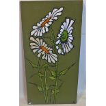 A large oil on board of daisies, monogrammed MB to lower right, 122 x 61cm