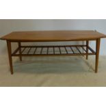 A 20th century teak coffee table, H.45 W.120 D.54cm