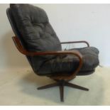 A 20th century Danish swivel armchair