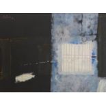 A Contemporary abstract oil on canvas of a wall and grate, signed and dated '92 to top left, 122 x