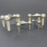 A set of 5 Fritz Nagle modular candlesticks