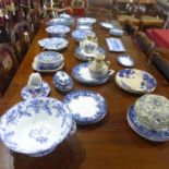 A large mixed collection of blue & white china