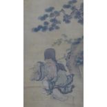 An early 19th century Japanese scroll painting of an elder, signed with seal mark by unknown artist,