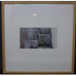 A Greek photographic print of breeze blocks and a folding measuring rule, framed and glazed, 10 x