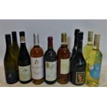 A mixed collection of 10 bottles of red wine, white wine, sweet wine and Cava