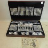 A 120 piece set of Kings pattern silver plated cutlery, in mahogany table case, with 4 serving