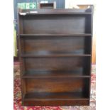 An early 20th century oak open bookcase, H.108 W.76 D.18cm