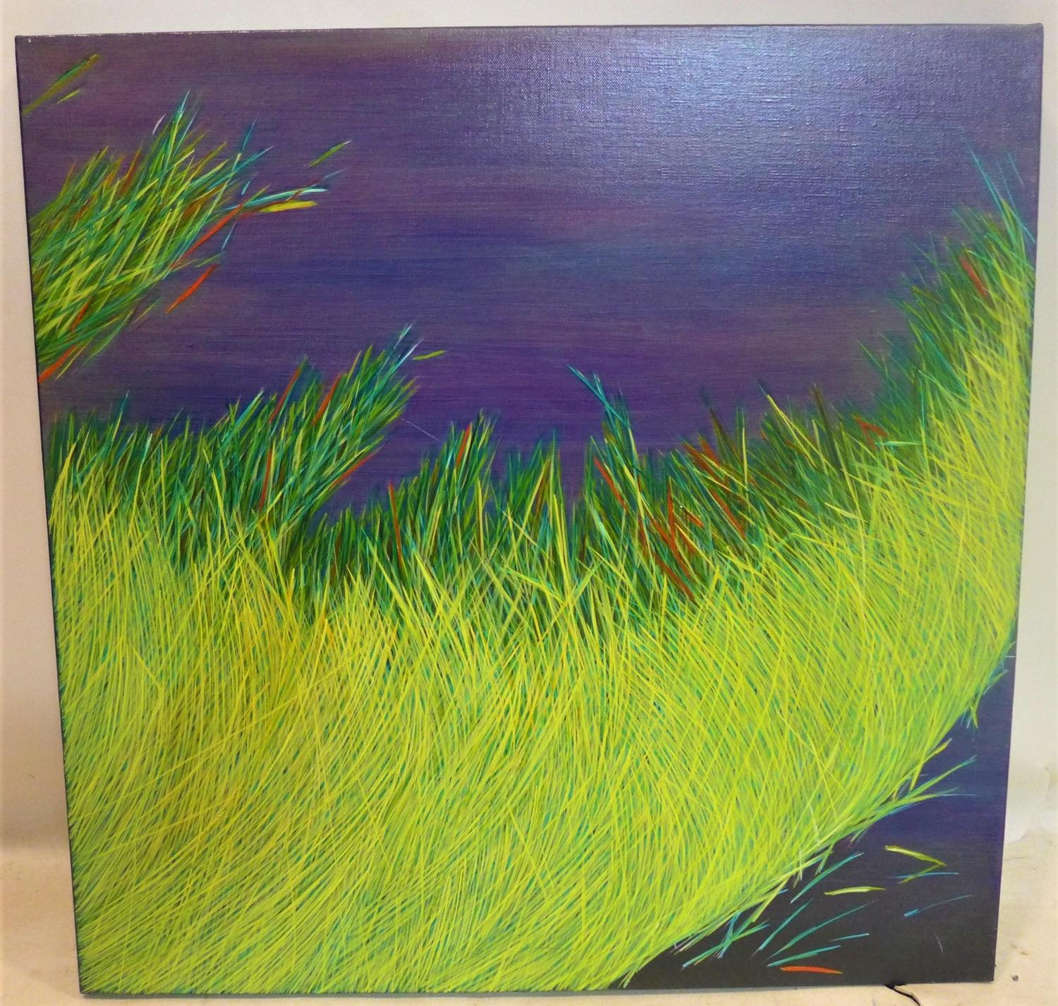 Yvonne Mills-Stanley (Contemporary artist), 'Grass Travels II', oil on linen, 61 x 61cm