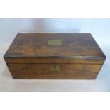 A 19th century brass bound walnut writing slope, H.19 W.50 D.25cm