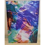 A contemporary abstract print on perspex, published by Bezalel, 70 x 50cm