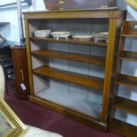 A large late 19th cenuty oak open bookcase, H.123 W.114 D.35cm