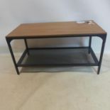A contemporary Industrial style two tier table, H.46 W.90 D.46cm